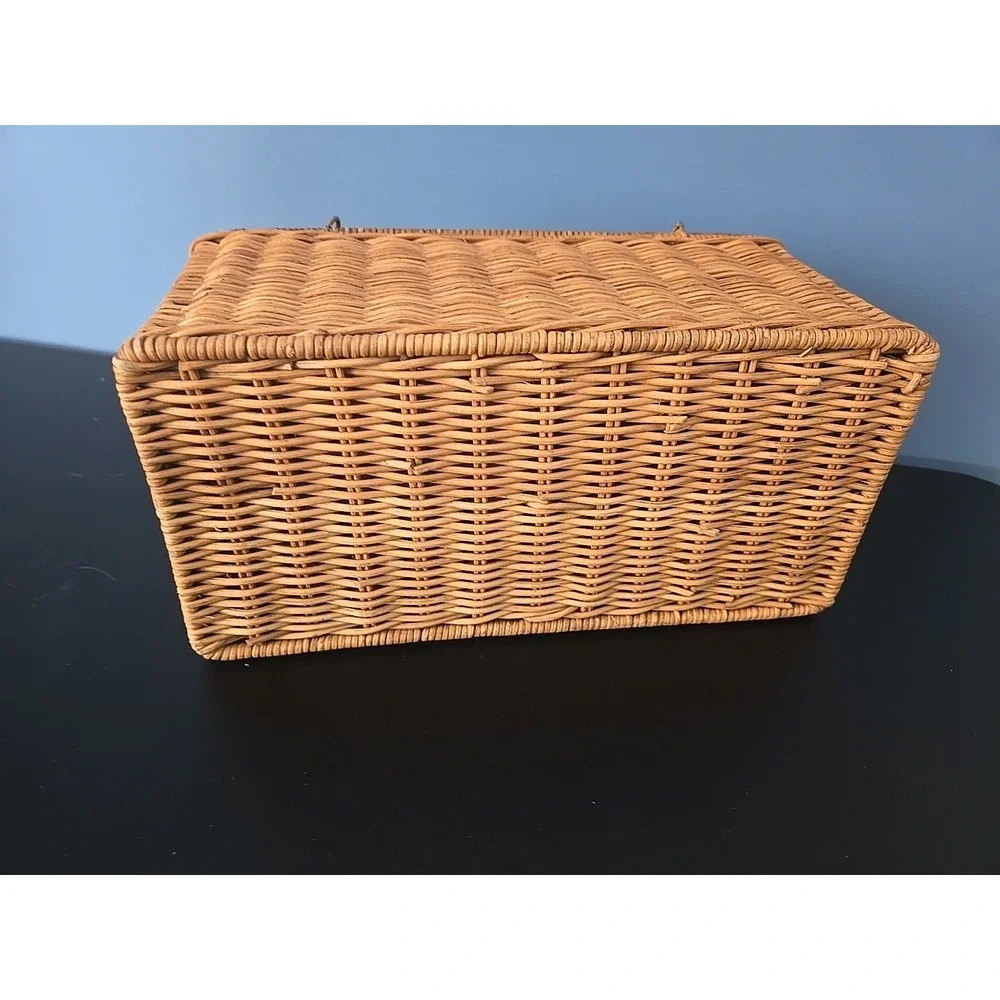 Vtg Storage‎ Basket Home Office Supplies Rectangle for Closet Nursery Home Decor